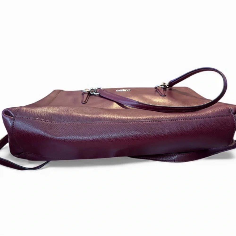 Coach Christie Carryall Burgundy Crossgrain Leather COA